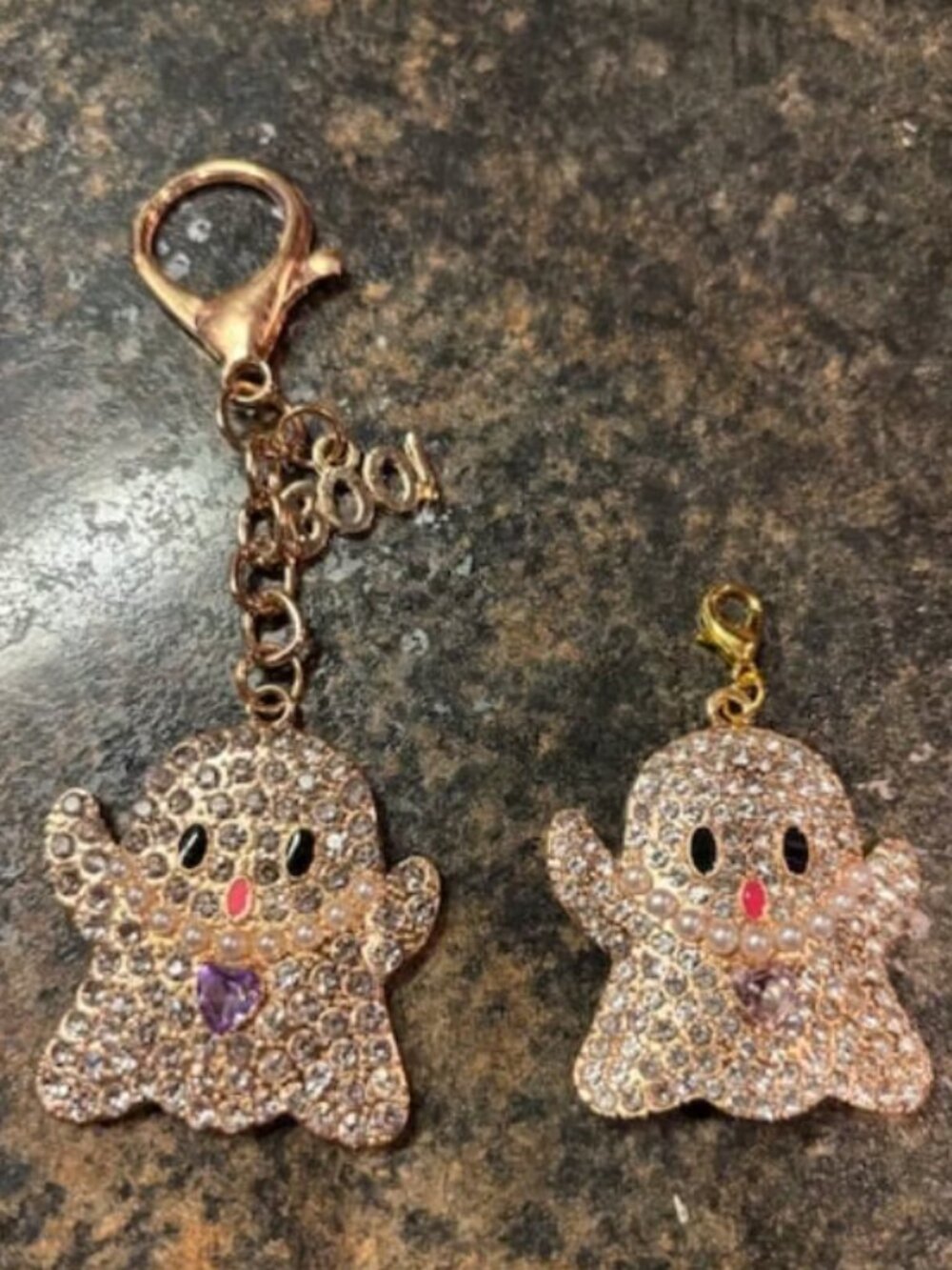 Bling Ghost Keychain and Bling Ghost Charm